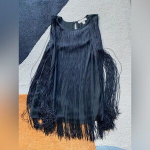 Michael Kors Black Fringe Top - Size Large 💣